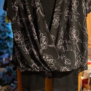 Black and white print top